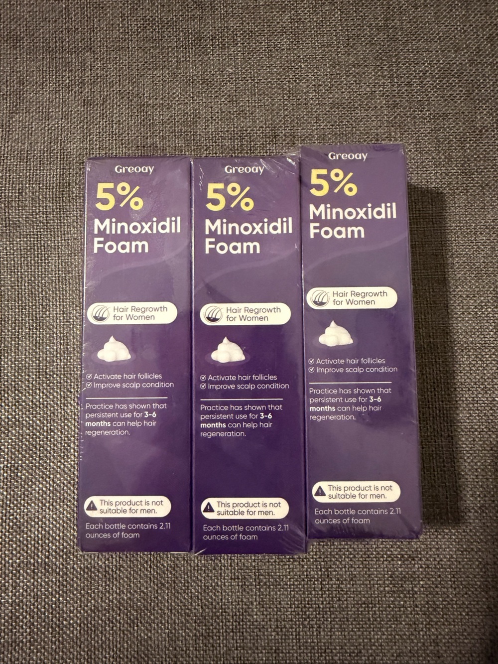 5% Minoxidil Foam Hair Regrowth for Women - Purple Packaging